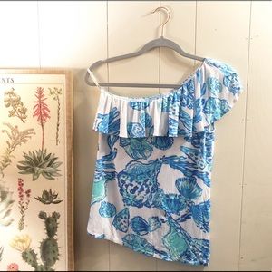 Lily Pulitzer One Shoulder Top Small